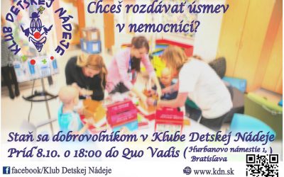Nábor dobrovoľníkov pre Klub Detskej Nádeje